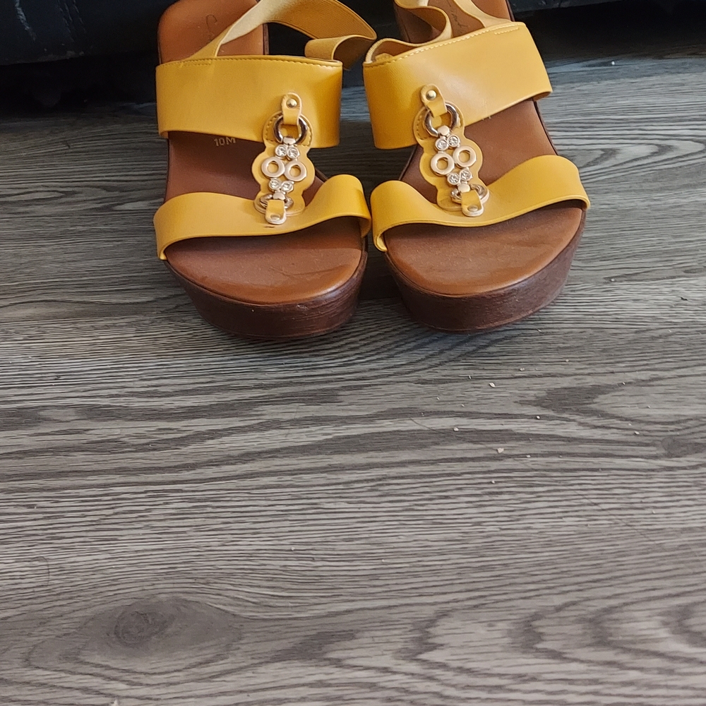 Yellow Wedge Sandals